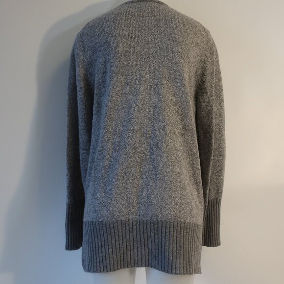 Womens Amina Rubinacci Marled Gray Cotton Blend Knit Cardigan Sweater 46 US/8-10 - Picture 11 of 16